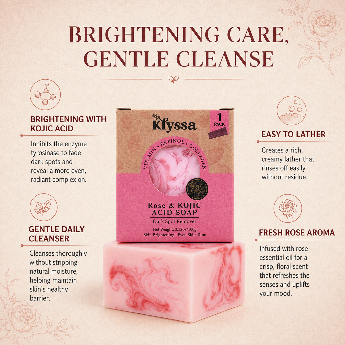 Klyssa Rose & Kojic Acid Soap